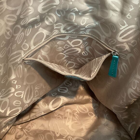 Bebe Purse Bag Handbag Tote Vintage Large Blue Khaki Logo - Picture 9 of 16